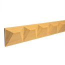 Holz Profilleiste in 40 x 10 x 1000 mm Schnitzleiste aus Buchenholz SB-691 mit asymmetrischem Pyramiden-Motiv