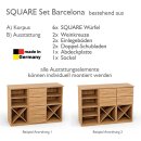 SQUARE Massivholz Regalwürfel-Set Barcelona Kommode